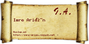 Imre Arián névjegykártya
